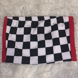 checkered crop top